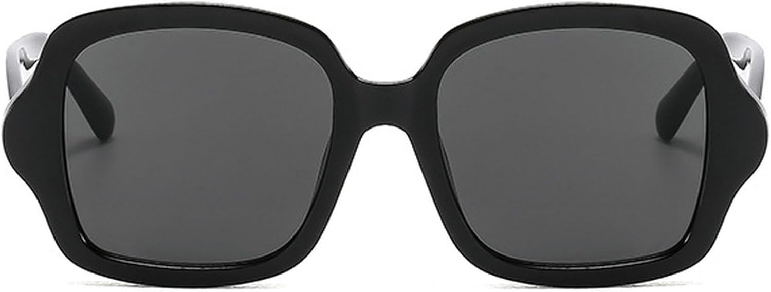 

Модные большие квадратные солнцезащитные очки для женщин с защитой от УФ-излучения UV400, винтажные панк-очки для мужчин и женщин, простые солнцезащитные очки mincl, Black