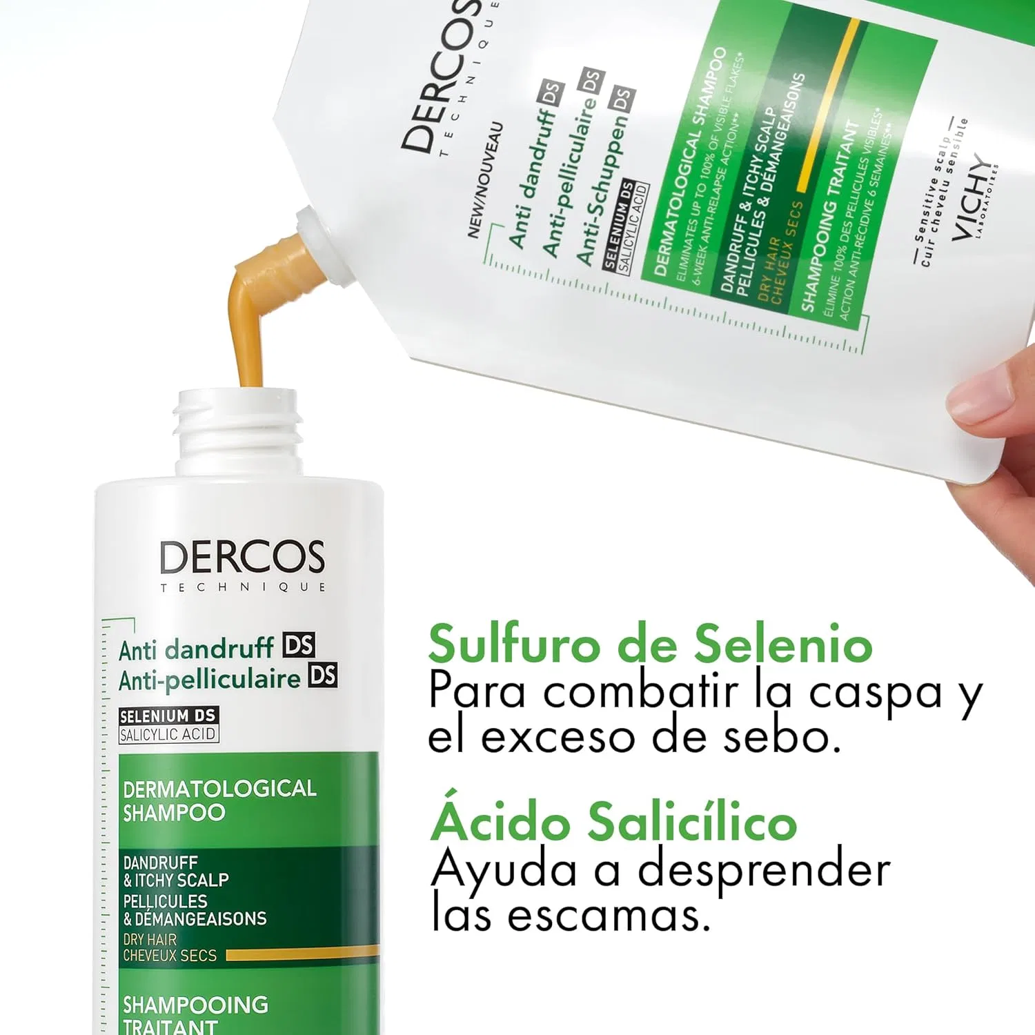 Дерматологический шампунь против перхоти «Dercos Anti-Dandruff DS» от Vichy — фото 2