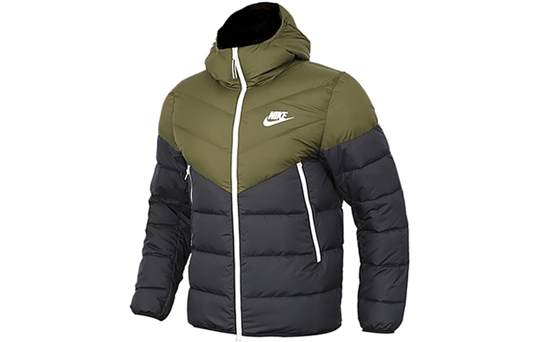 

Nike Пуховик мужской зеленый черный многоцветный