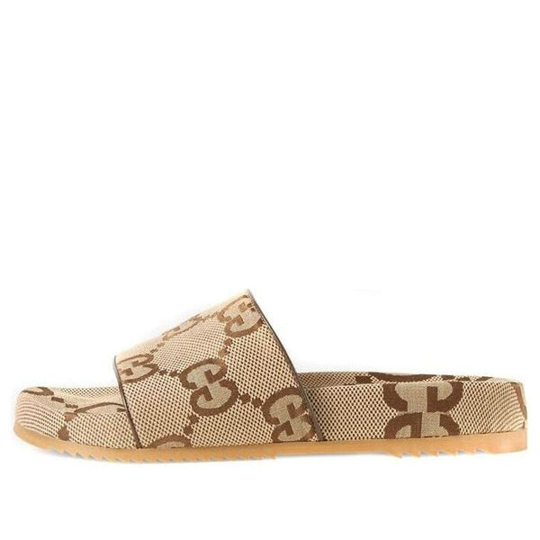 

Тапочки gg canvas slide sandal 'camel monogram' Gucci, мультиколор