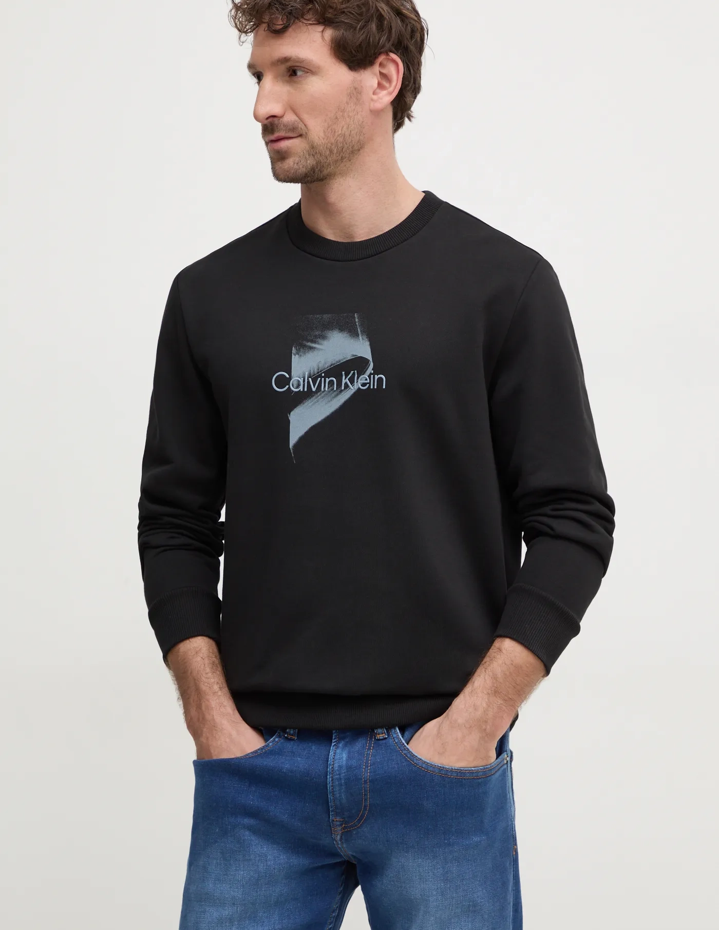 

Хлопковая толстовка Calvin Klein, черный