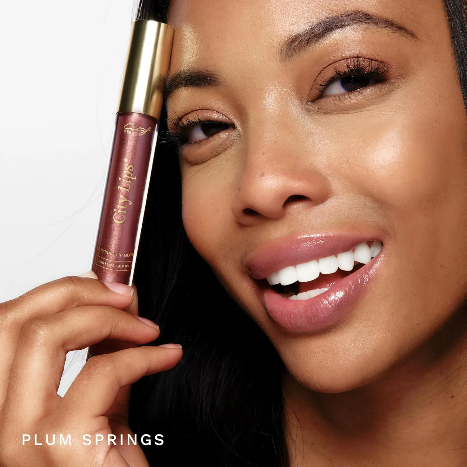 Блеск для губ City Beauty City Lips Plumping Lip Gloss - сияющий блеск для более полных и молодых губ | Увлажняющее и разглаживающее средство для губ с гиалуроновой кислотой, Plum Springs — фото 3