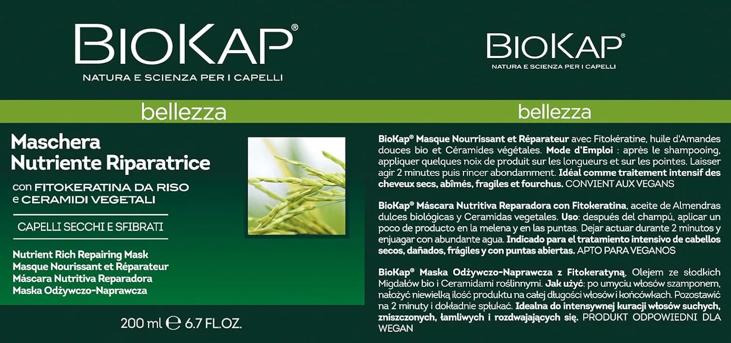 Маска для сухих волос Biokap Nutrient Rich Repairing Mask Bios Line — фото 3