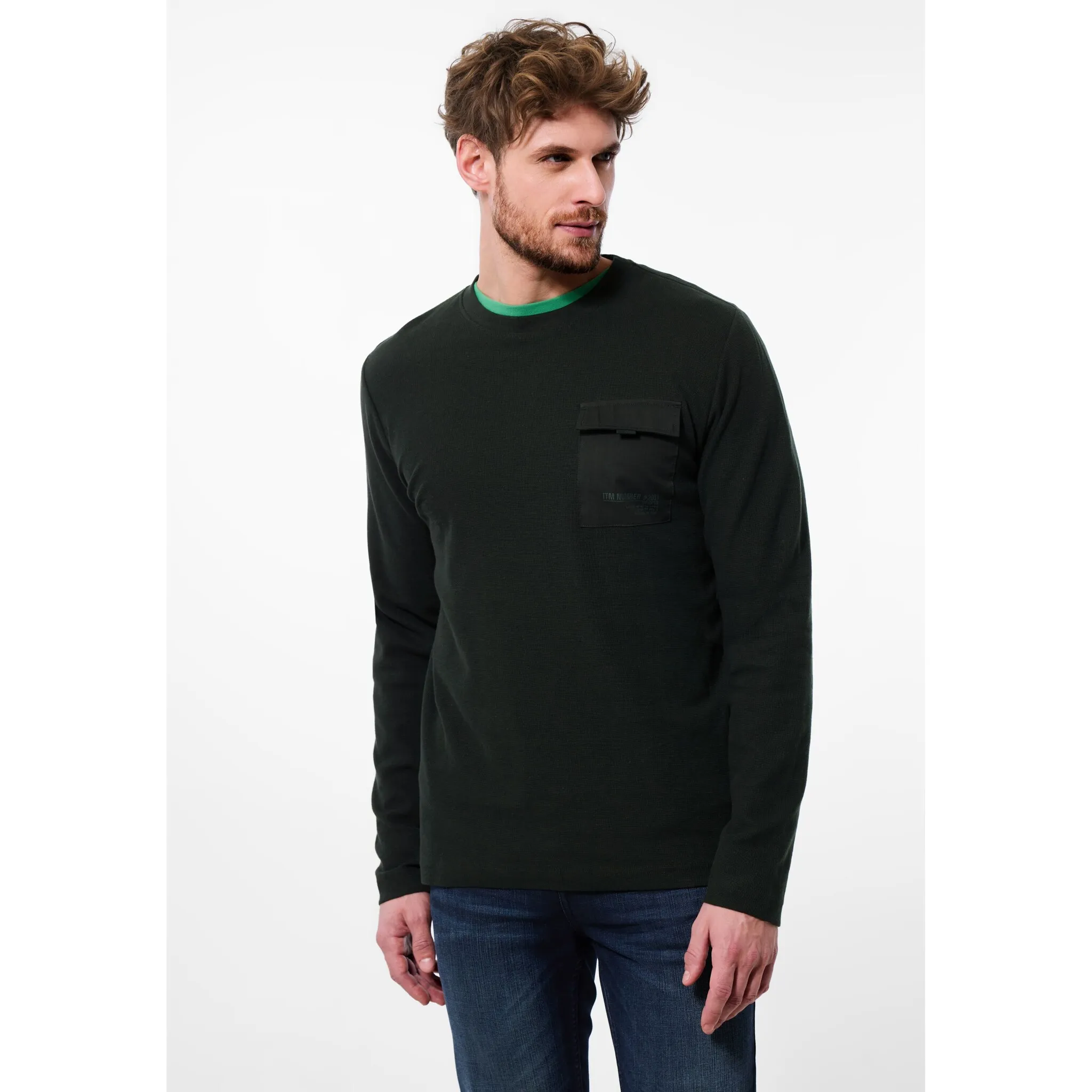 

STREET ONE МУЖСКАЯ рубашка с длинными рукавами, из чистого хлопка Street One Men, зеленый