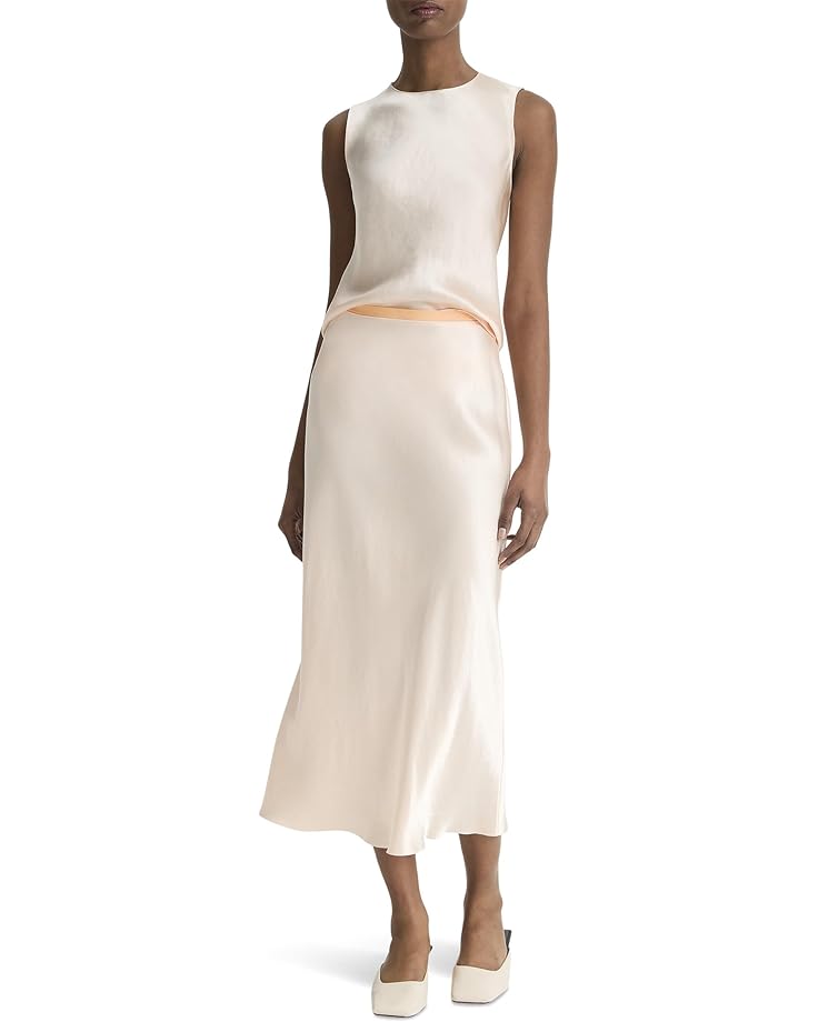 

Юбка Vince Contrast Waistband Satin Skirt, цвет Lychee