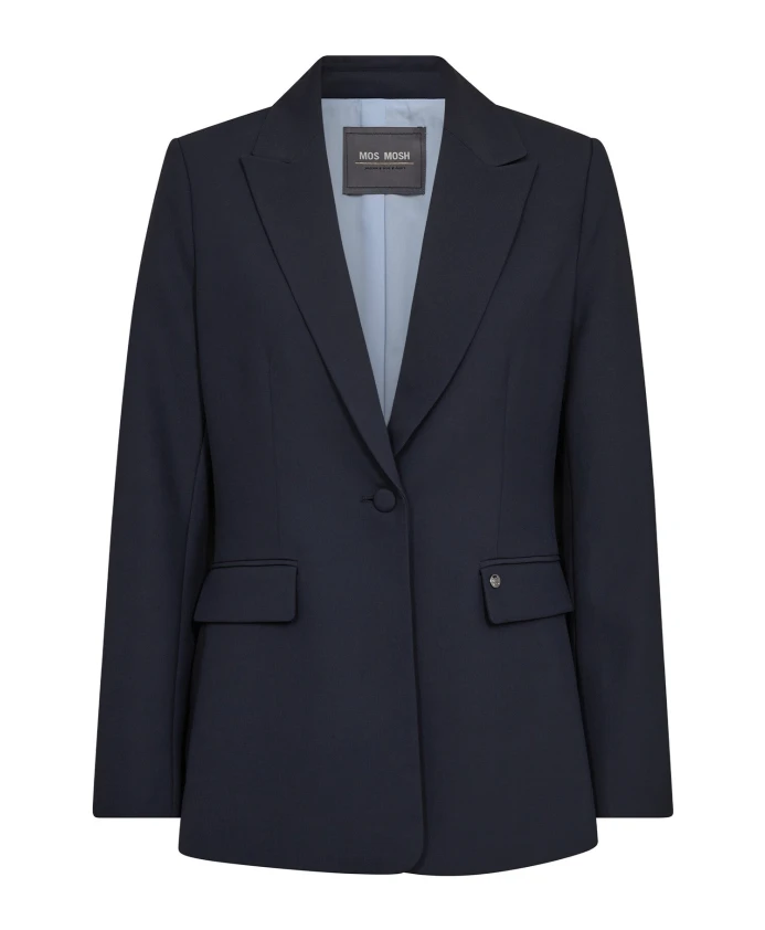 

Темно-Синий пиджак с V-образным вырезом и накладными карманами. Mos Mosh, синий