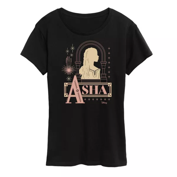 

Женская футболка с графическим значком Wish Asha Disney, черный