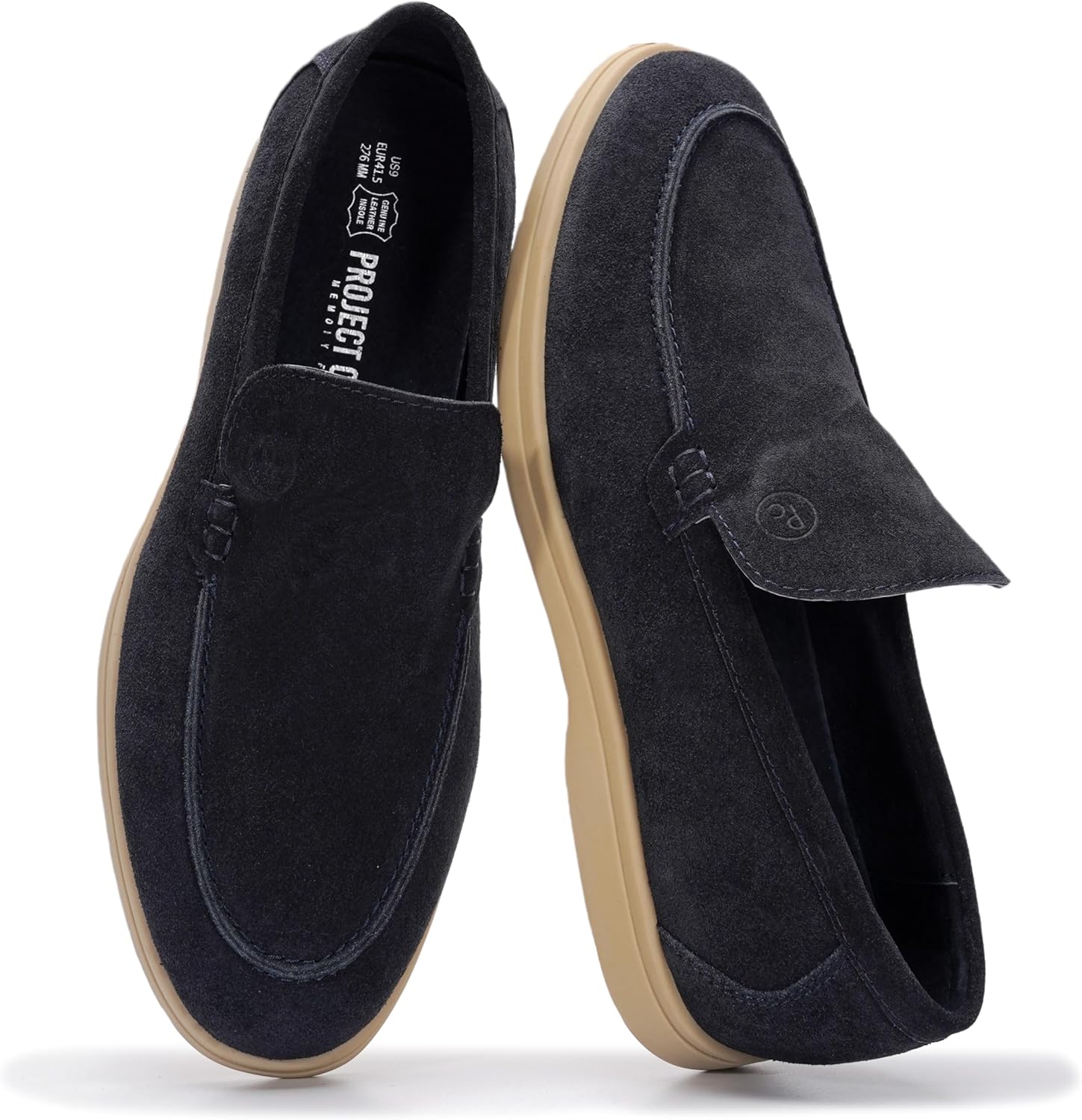 

Мужские туфли Project Cloud из 100 натуральной кожи с подошвой из пены с эффектом памяти, венецианские лоферы для мужчин - обувь с нескользящей подошвой, мокасины, повседневные мужские туфли (Mark), темно-синий