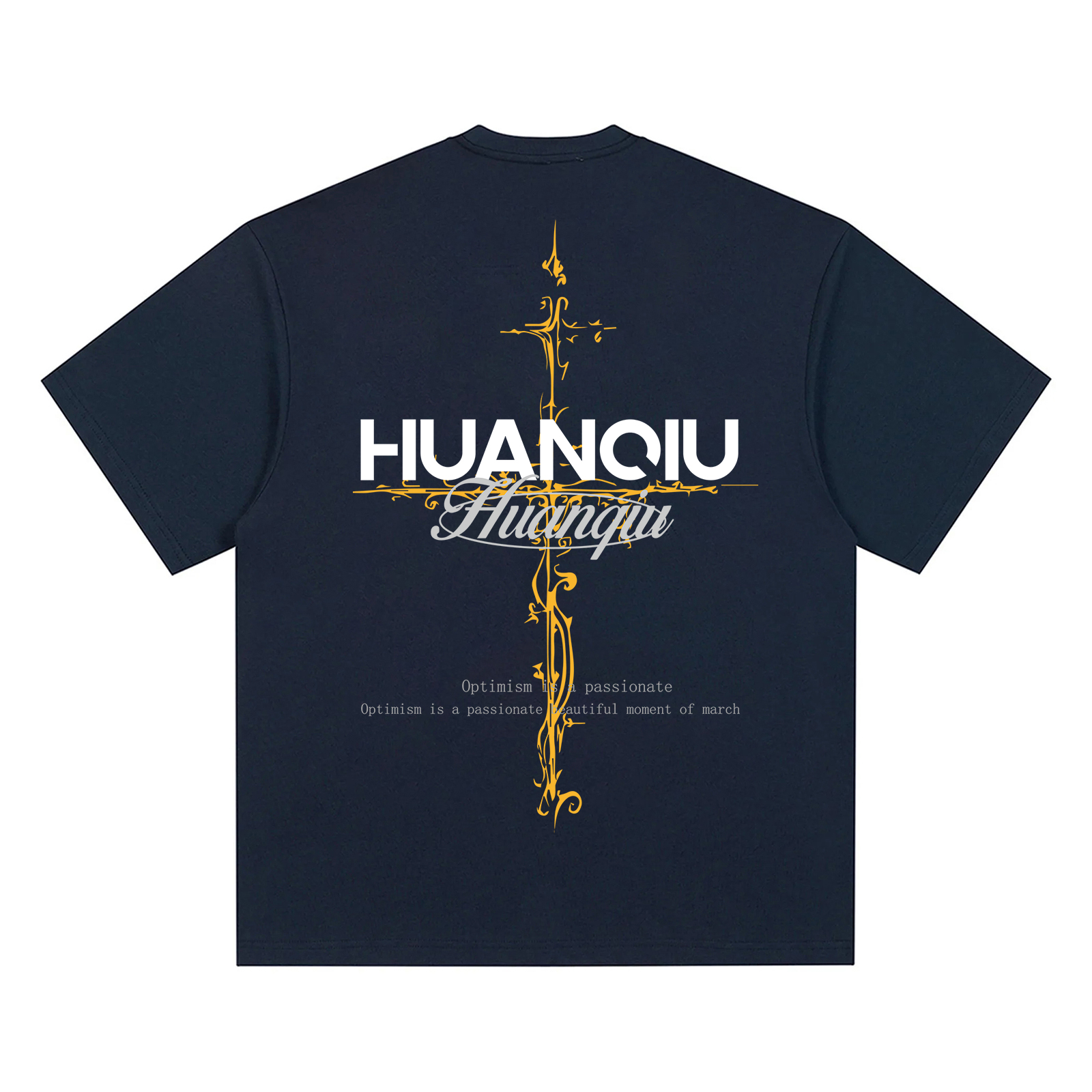 

Футболка Unisex Crew Neck Moderate Heavyweight HUANQIU, темно-синий