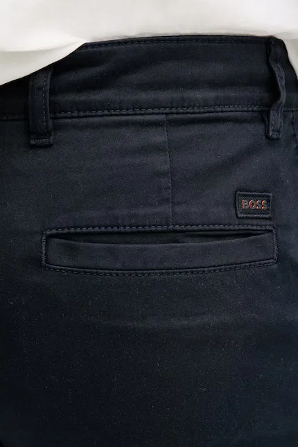 Брюки из хлопка Chino-Regular-1 BOSS Orange, синий — фото 4