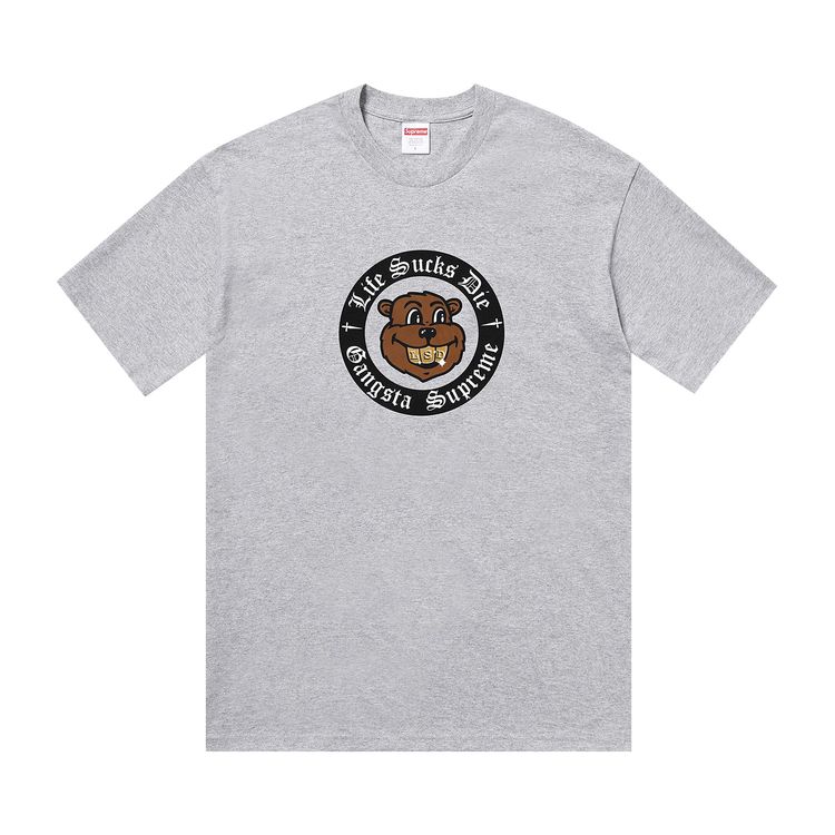 

Футболка Supreme Life Sucks Die Tee 'Heather Grey', серый