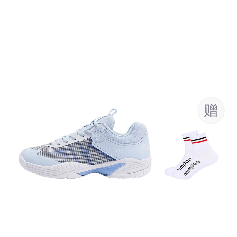 

Кроссовки KUMPOO Badminton Shoes Unisex Low-top White Light Blue, белый/голубой