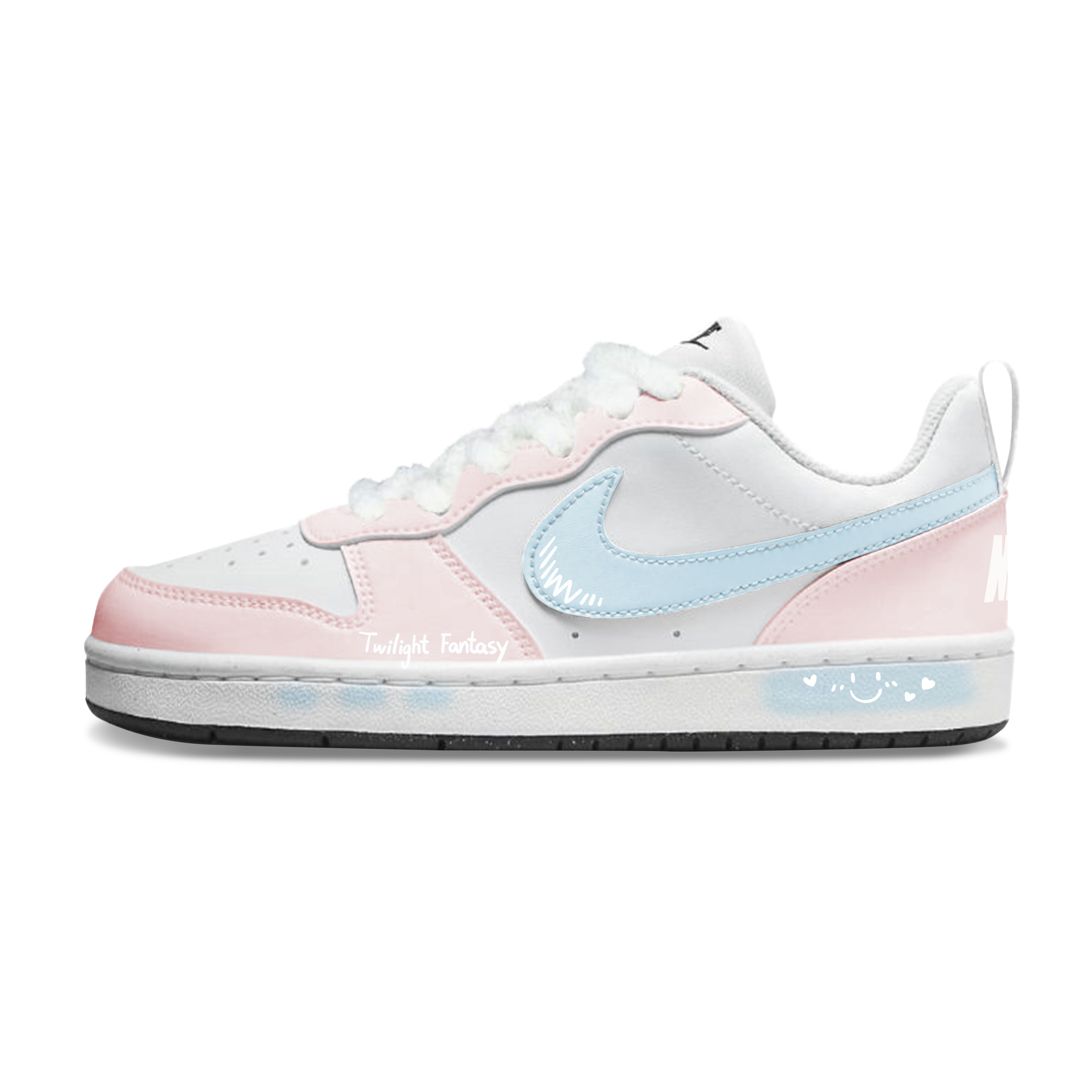 

Nike Детские кроссовки для скейтбординга Court Borough Twilight Dreamy Low Top, синие, белые, для подростков