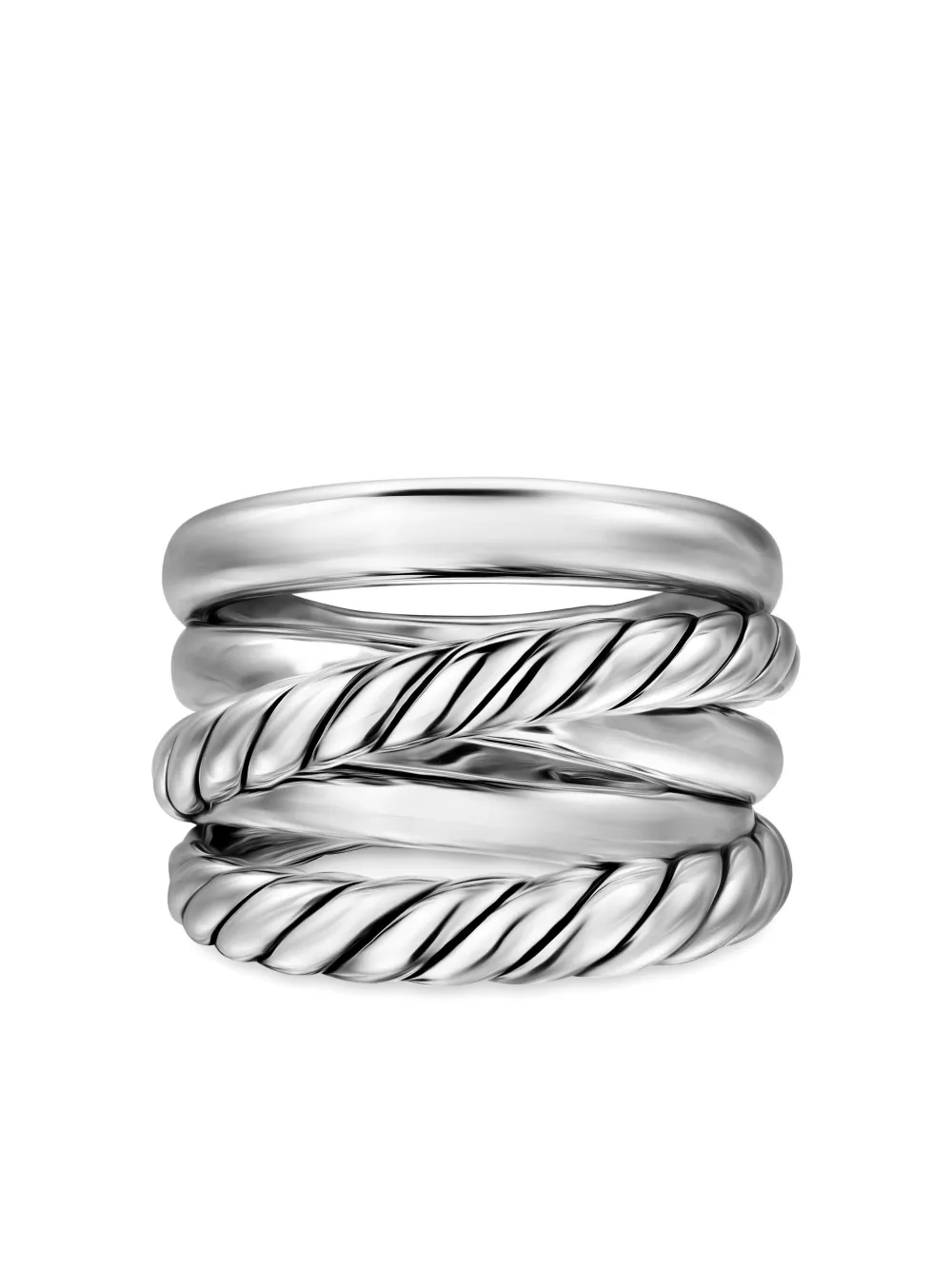 

Кольцо Five Row Cable из стерлингового серебра David Yurman, серебяный