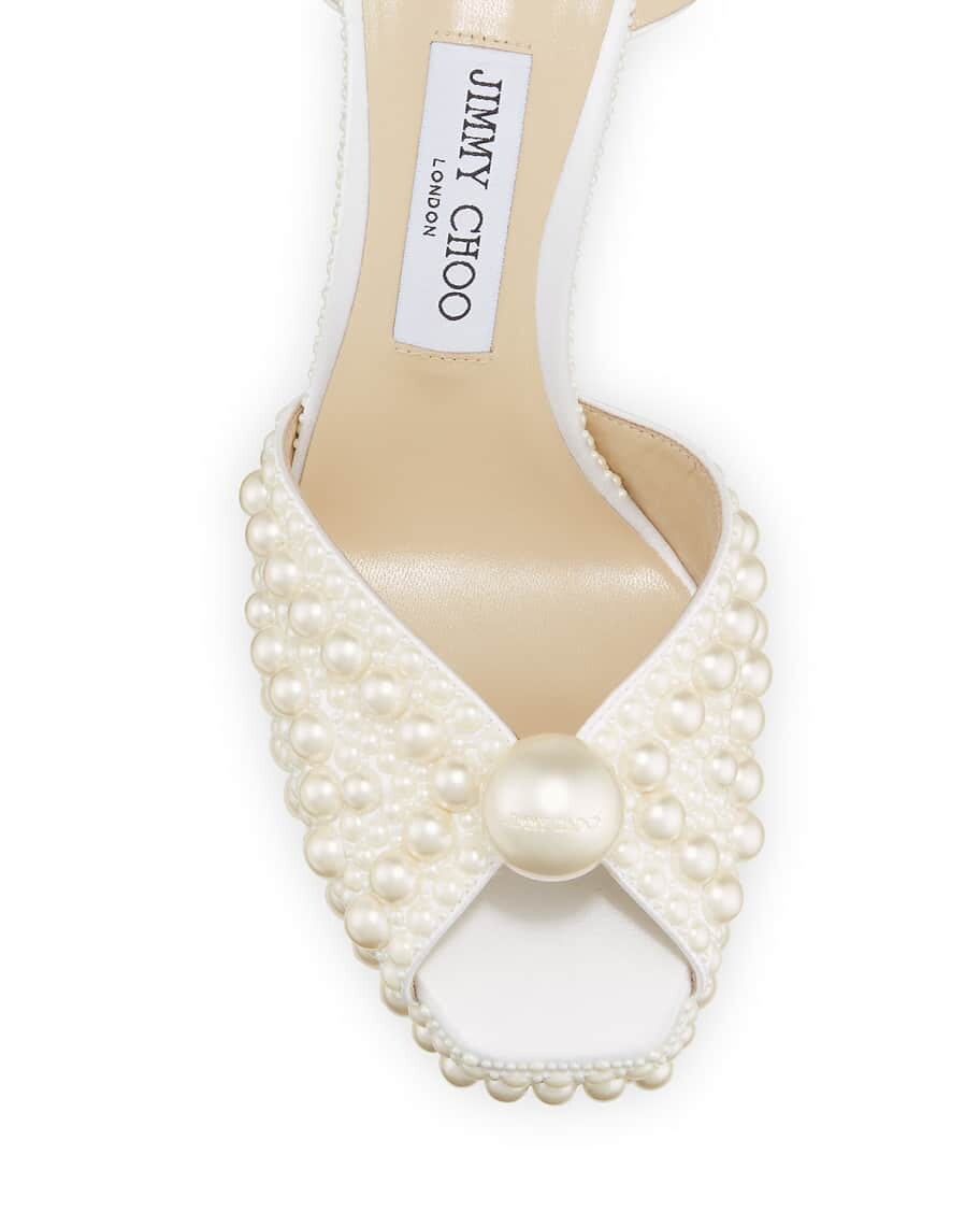 Босоножки на платформе Sacaria 120 с жемчужными заклепками Jimmy Choo — фото 4