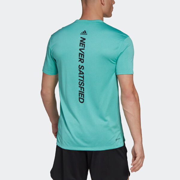 Футболка Men's adidas Alphabet Logo Printing Round Neck Short Sleeve Green T-Shirt, зеленый — фото 3
