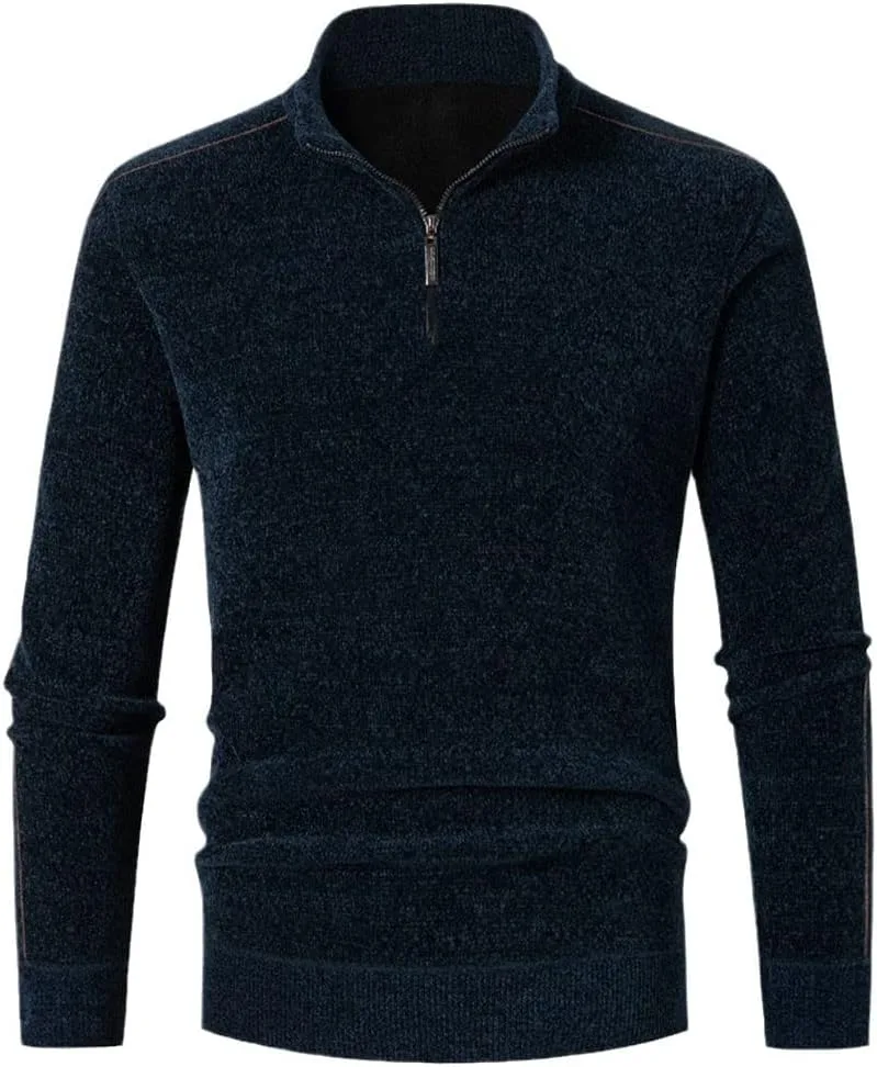 

Мужской свитер с воротником-стойкой, плотная вязка, на молнии Haitpant