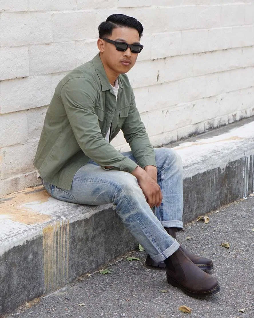 Повседневные кожаные ботинки Embury Crazy Horse Dr Martens, коричневый — фото 4