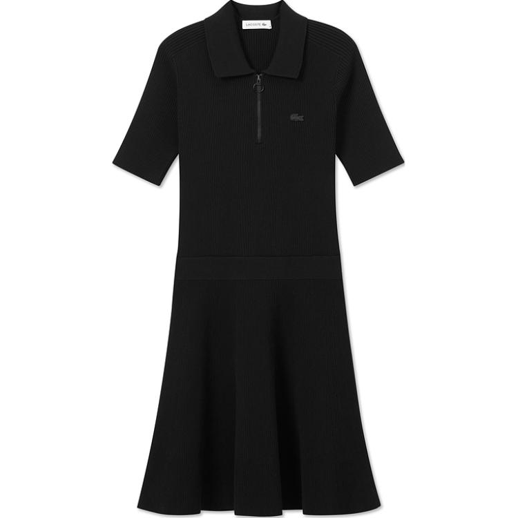 

LACOSTE Женское платье с короткими рукавами темно-синего цвета