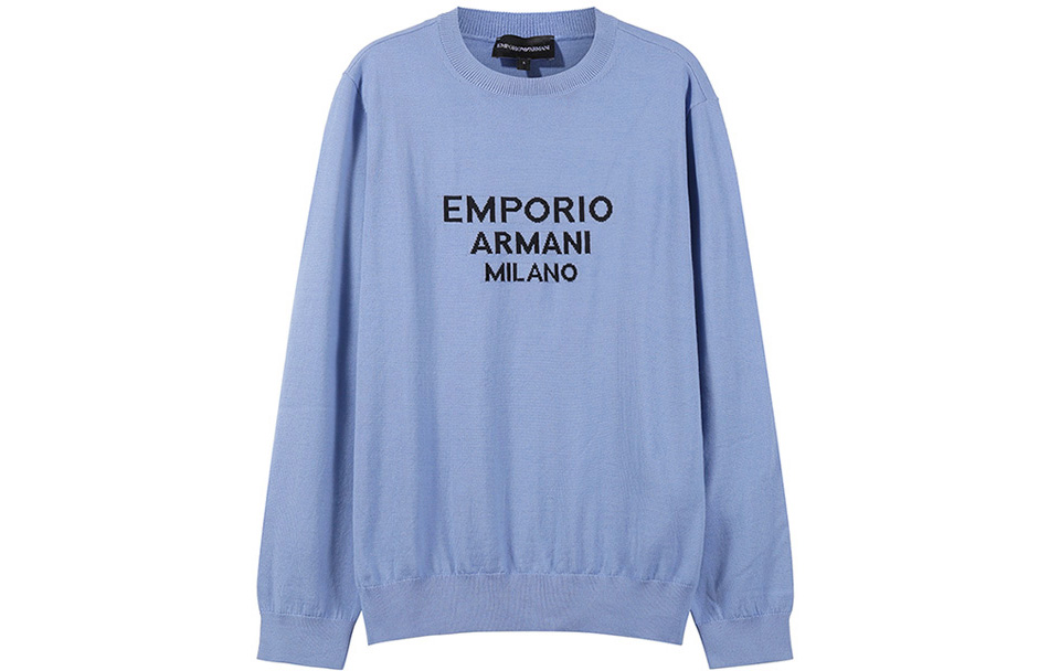 

Emporio Armani Мужской трикотаж, небесно-голубой, с круглым вырезом, умеренно подходящий в качестве базового слоя