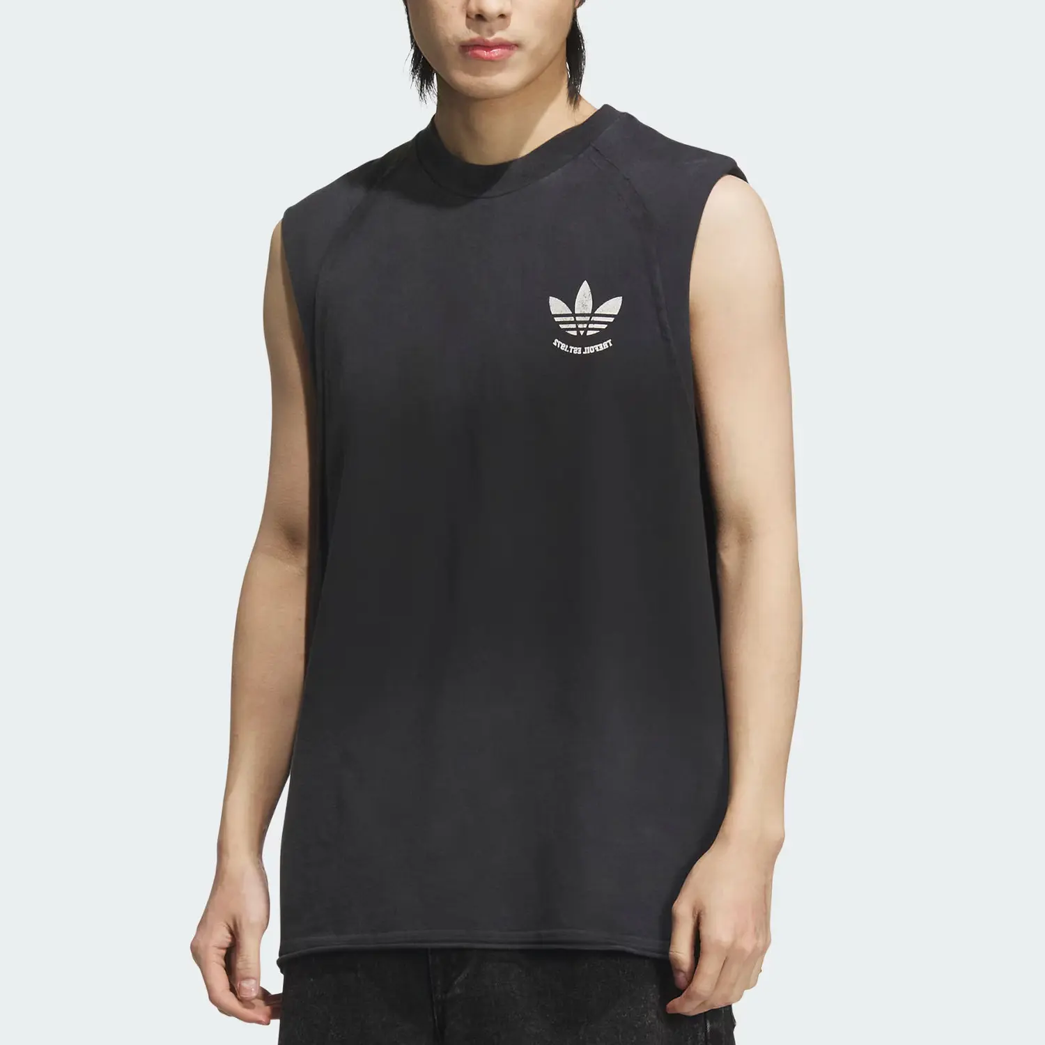 Ретро SS25 майка унисекс Adidas Originals, черный — фото 4