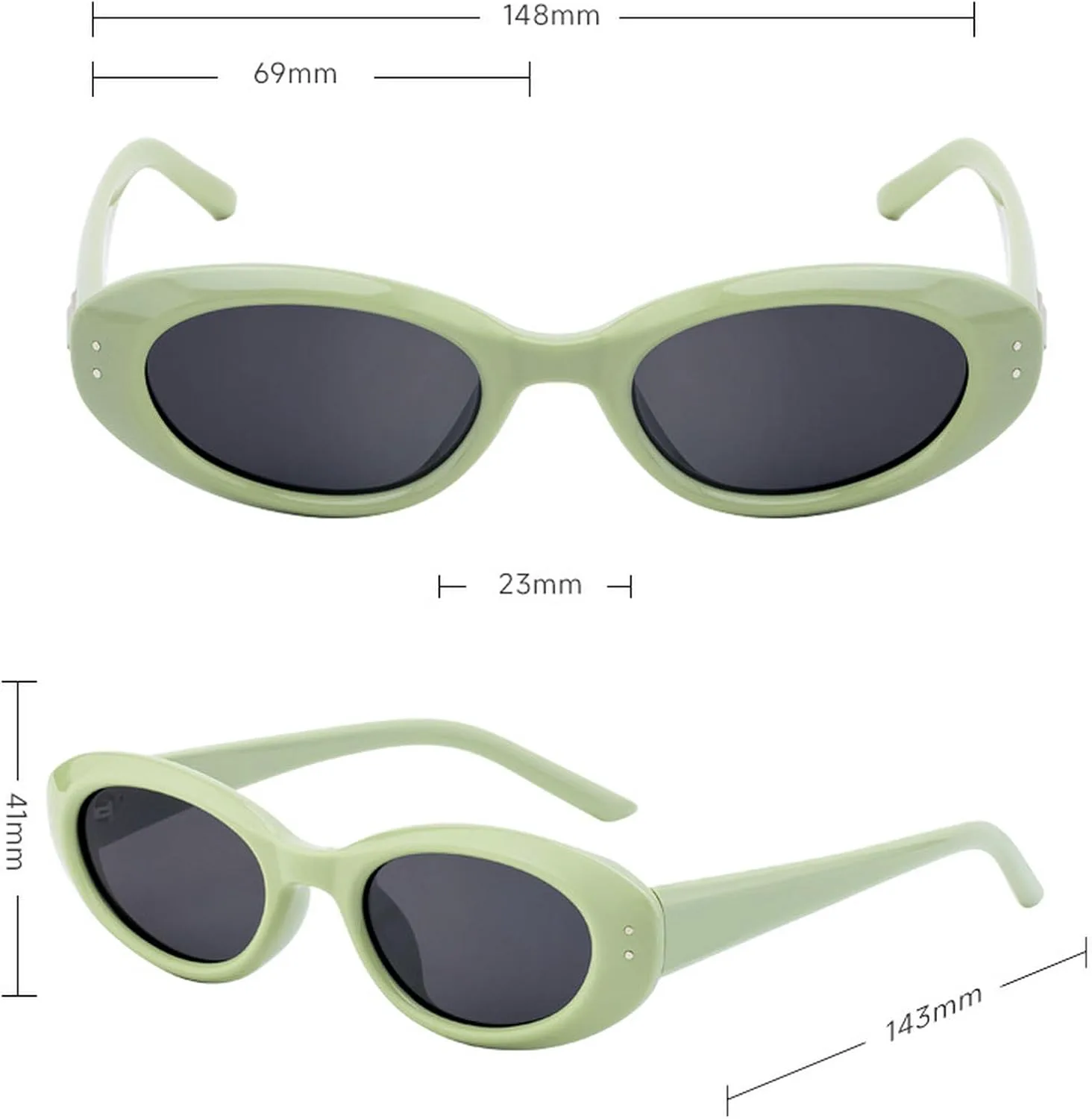 

Ретро маленькие овальные солнцезащитные очки для женщин и мужчин с заклепками, модные очки, роскошные солнцезащитные очки UV400 для женщин mincl, White Gray