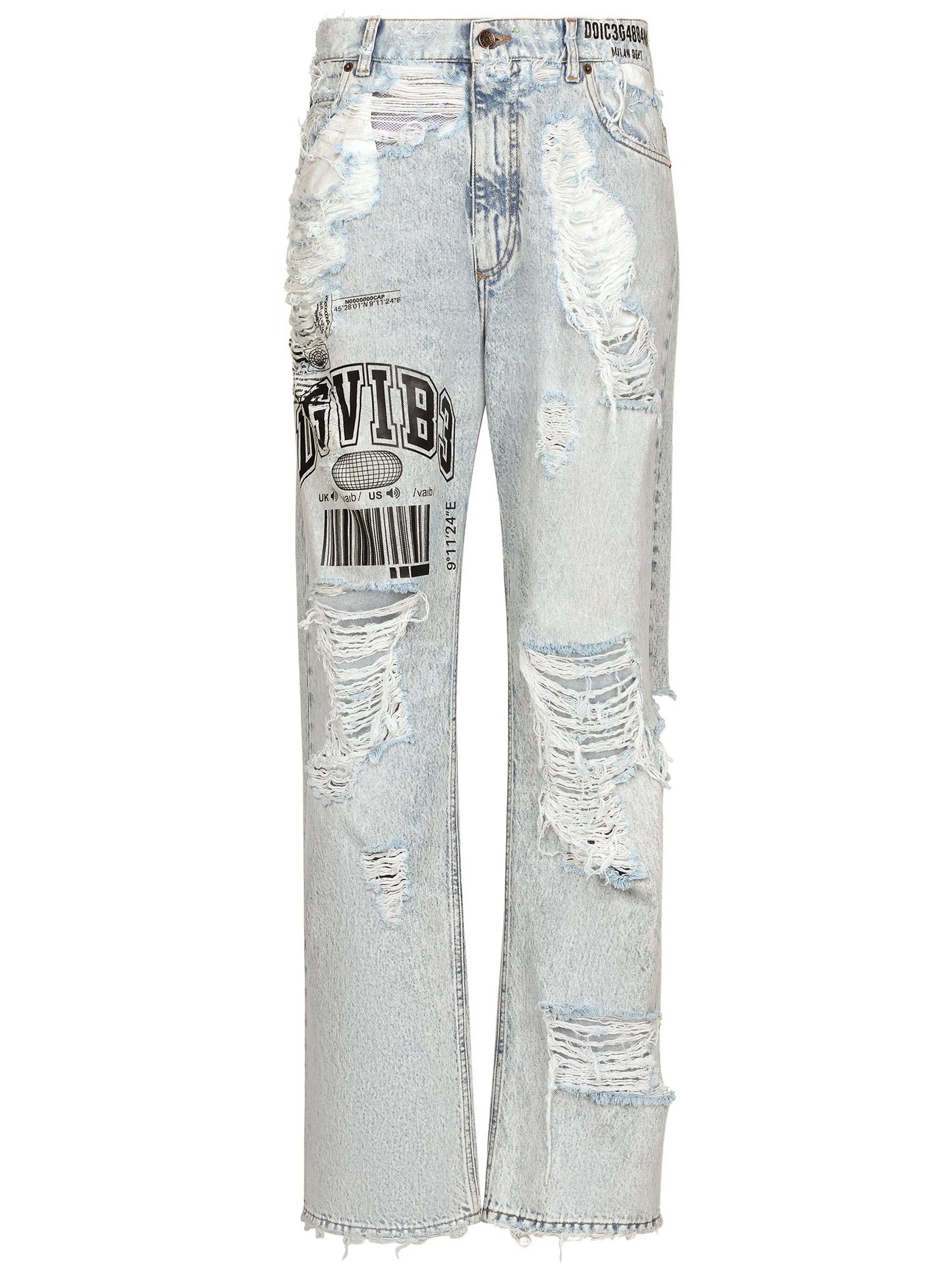 

Широкие джинсы с эффектом потертости Dolce & Gabbana Dgvib3, синий