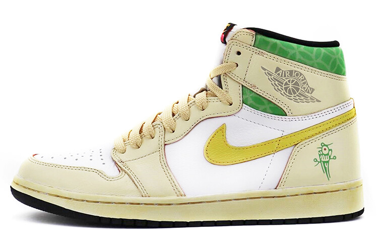 

Кроссовки Air Jordan 1 Vintage Basketball Shoes Unisex High-Top Yellow/Green, Серый, Кроссовки Air Jordan 1 Vintage Basketball Shoes Unisex High-Top Yellow/Green