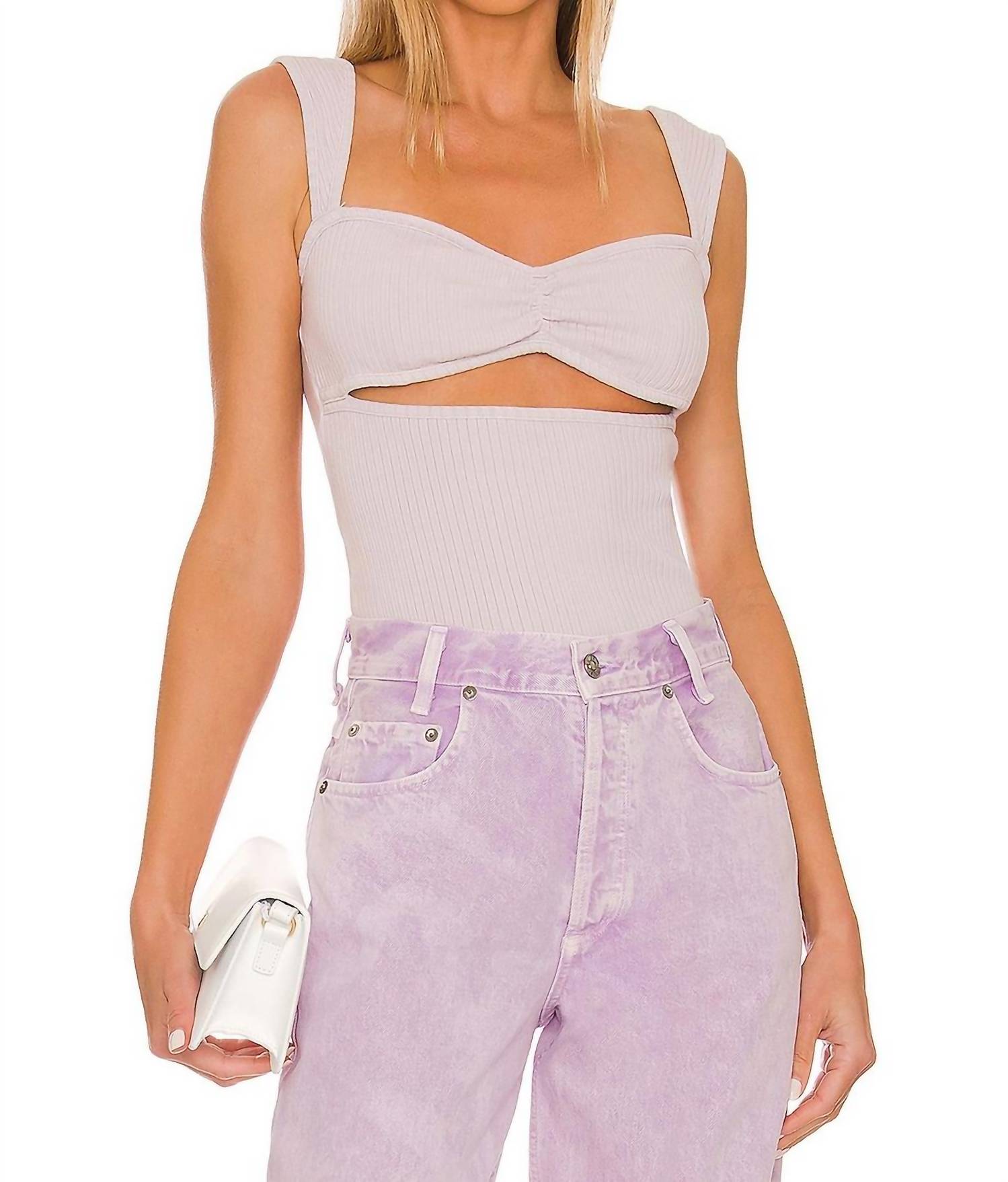 

Топ Isla Cutout Ribbed Tank Top In Frosting AGOLDE