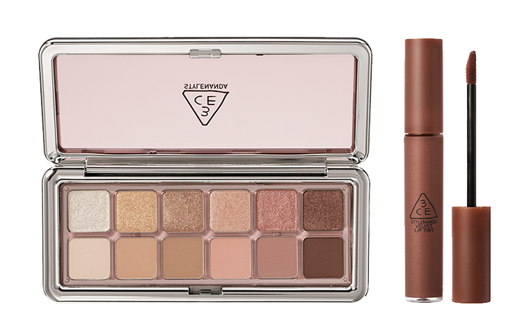 

Тени для век 12 цветов и жидкая помада набор для макияжа легко растушевываются не размазываются комплектация 9,5г+4г 3CE