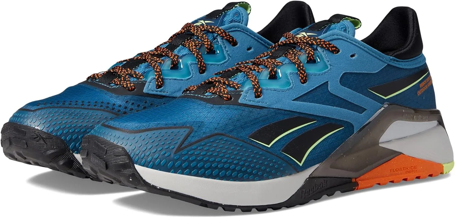 Мужские кроссовки Reebok Nano X2 Tr Adventure для повседневной носки и занятий спортом, черный/синий/оранжевый/стальной — фото 2