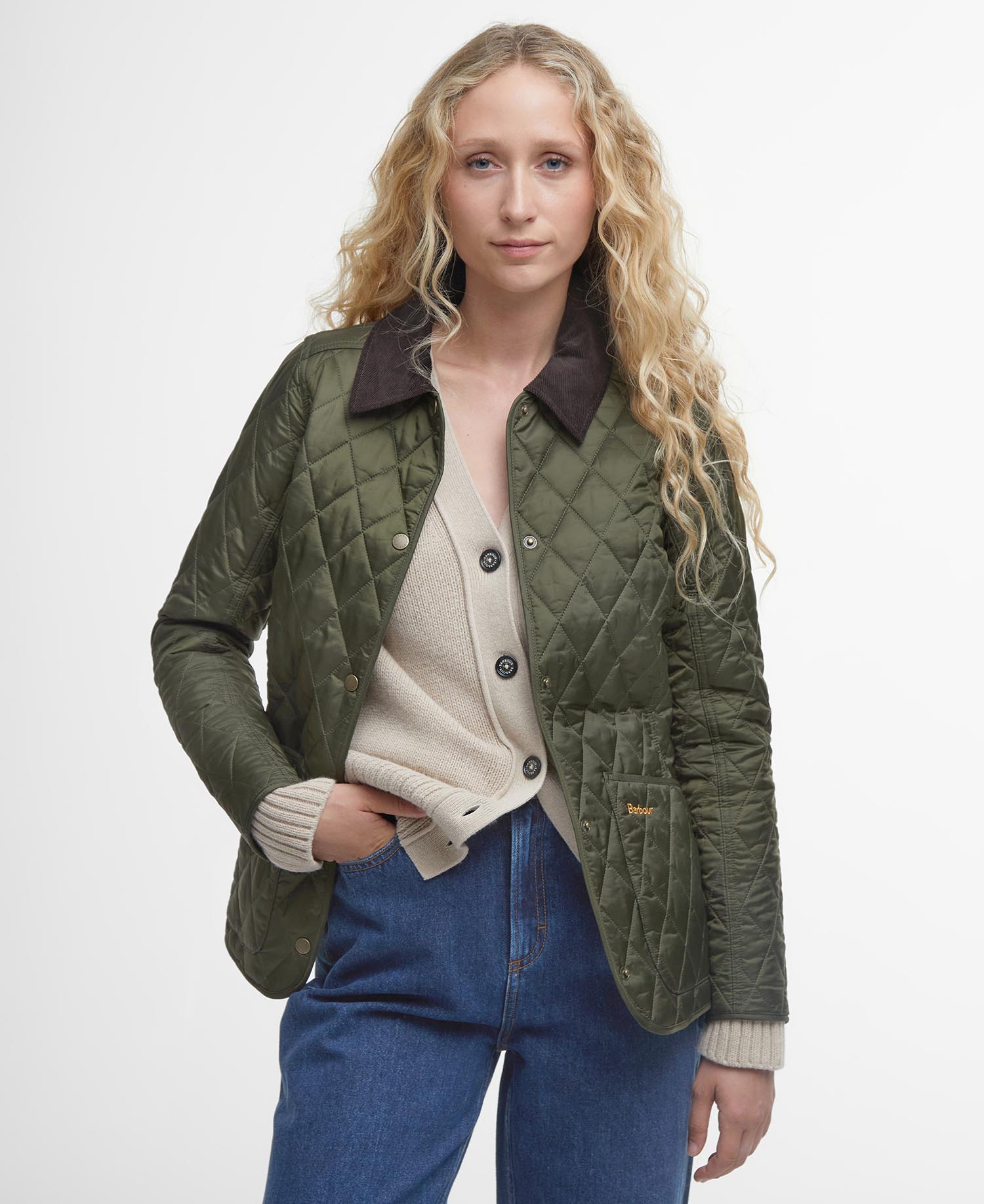 

Стеганая куртка Barbour Annandale, оливковый
