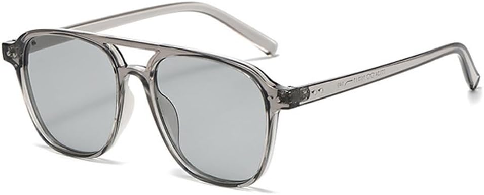 

Модные женские солнцезащитные очки с двойной перемычкой, ретро-очки с заклепками, мужские трендовые солнцезащитные очки с градиентным переходом, солнцезащитные очки UV400 TKKTLLT, Gray Light Gray