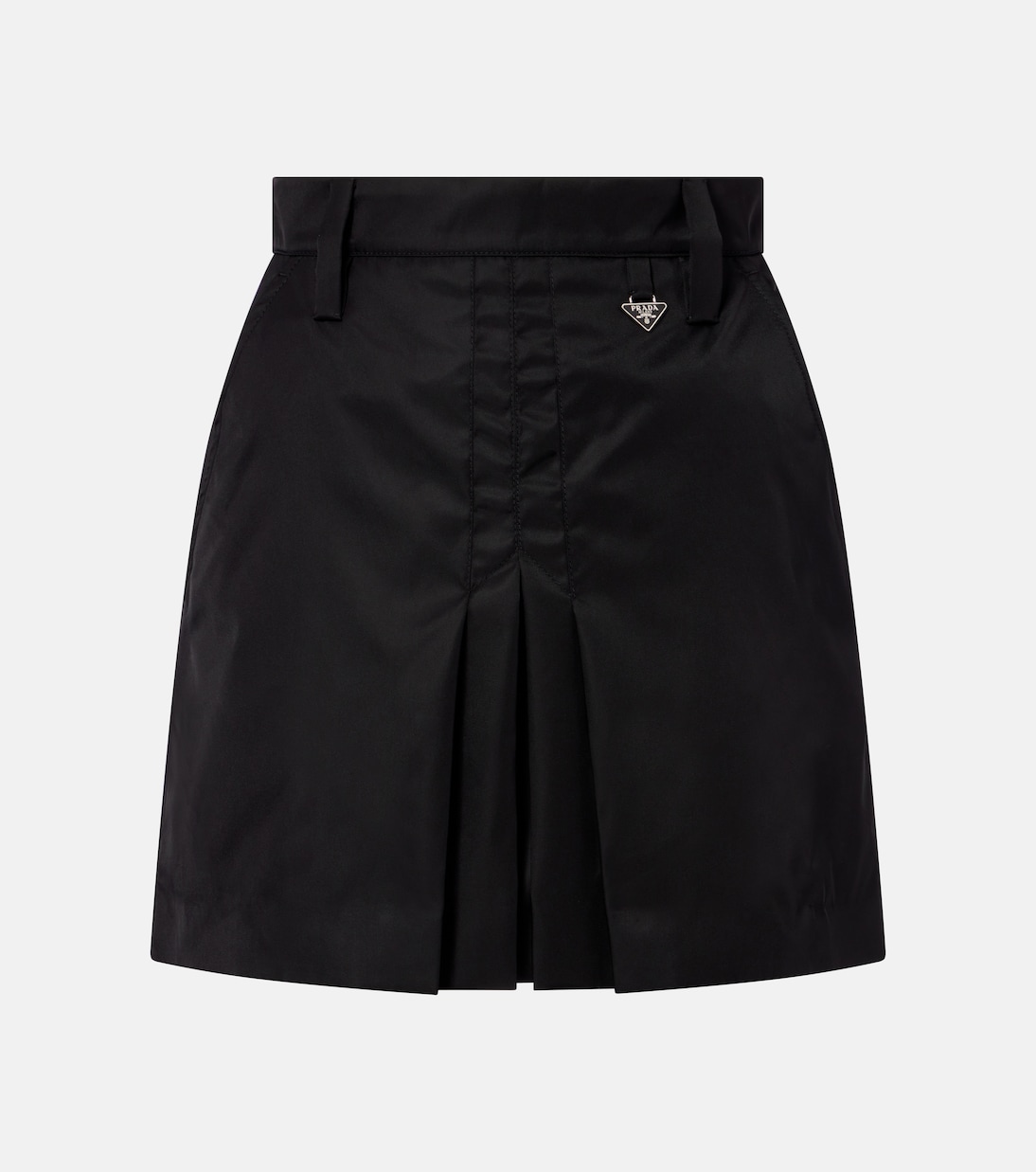 

Мини-юбка плиссе из Re-Nylon Prada, черный