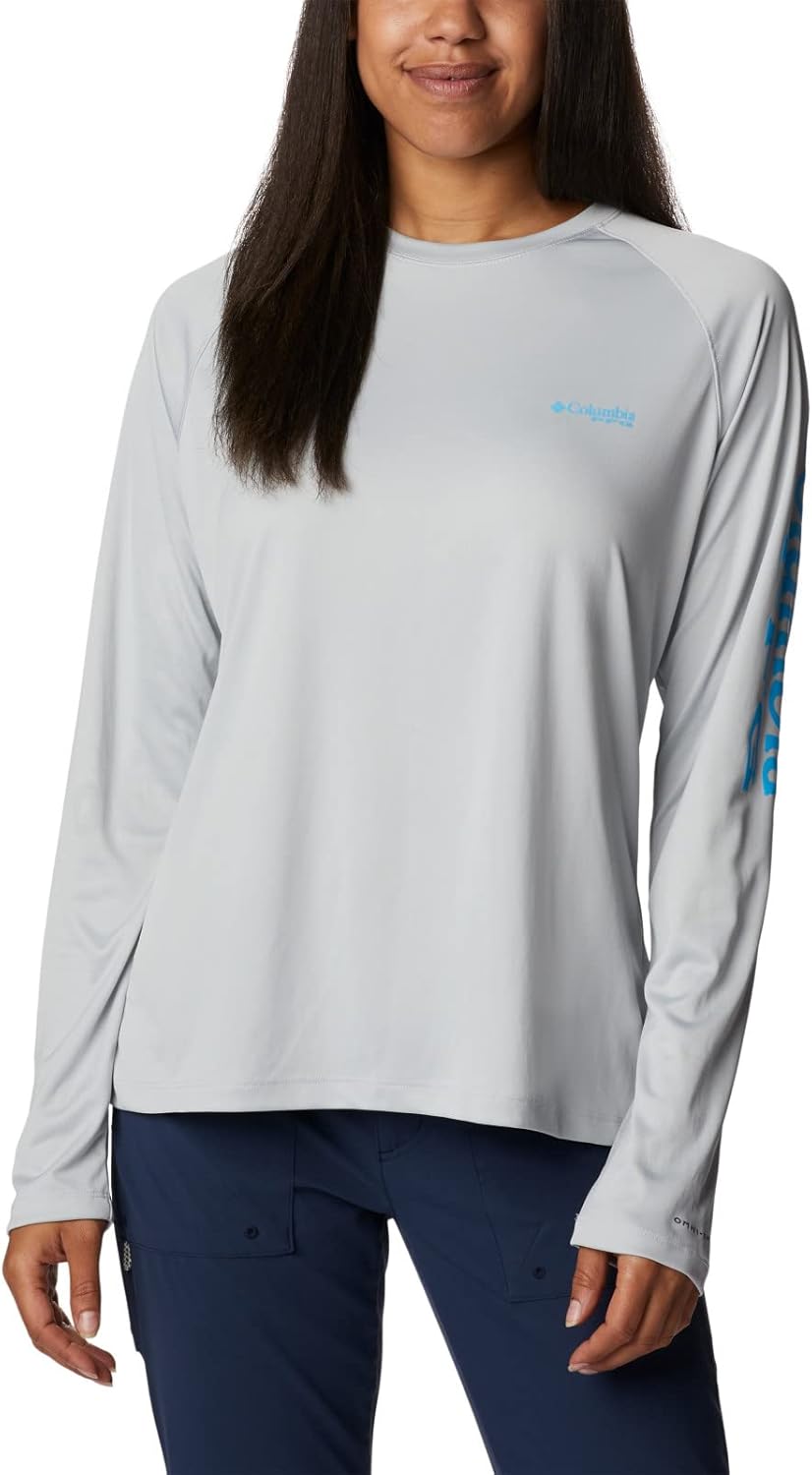 

Футболка Columbia Women's Tidal Tee II Long Sleeve Hoodie, Cool Grey/Riptide Logo, Серый, Футболка Columbia Women's Tidal Tee II Long Sleeve Hoodie, Cool Grey/Riptide Logo