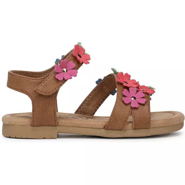 Детские сандалии с цветочным принтом на ремешках Blowfish Malibu, цвет brown blue green pink — фото 3