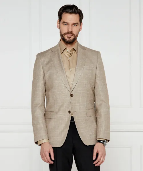 

Элегантная шерстяная куртка h-hutson-251 Slim fit Boss, бежевый