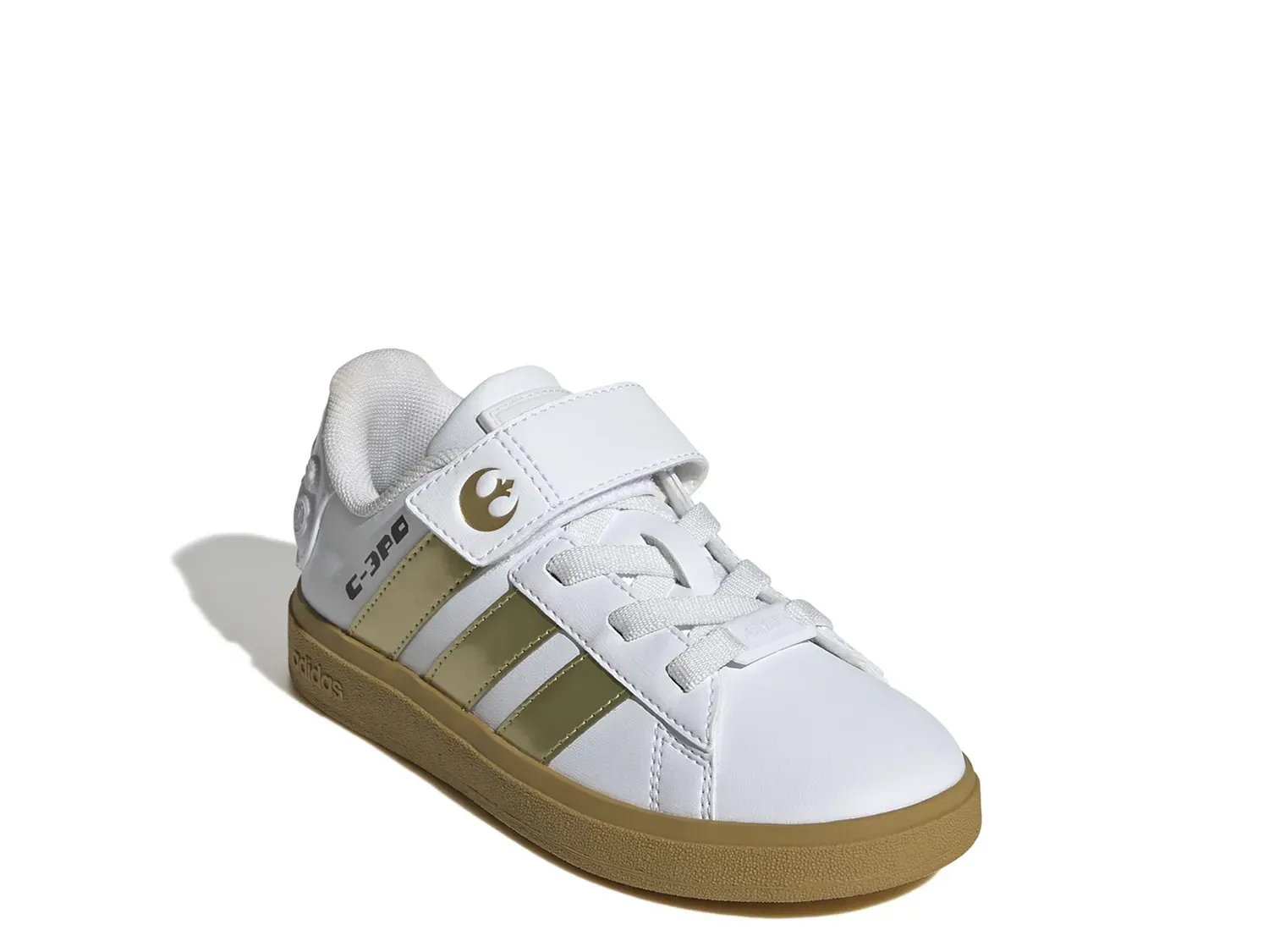 

Кроссовки Adidas x Star Wars Grand Court 2.0 — детские, белые/золотые