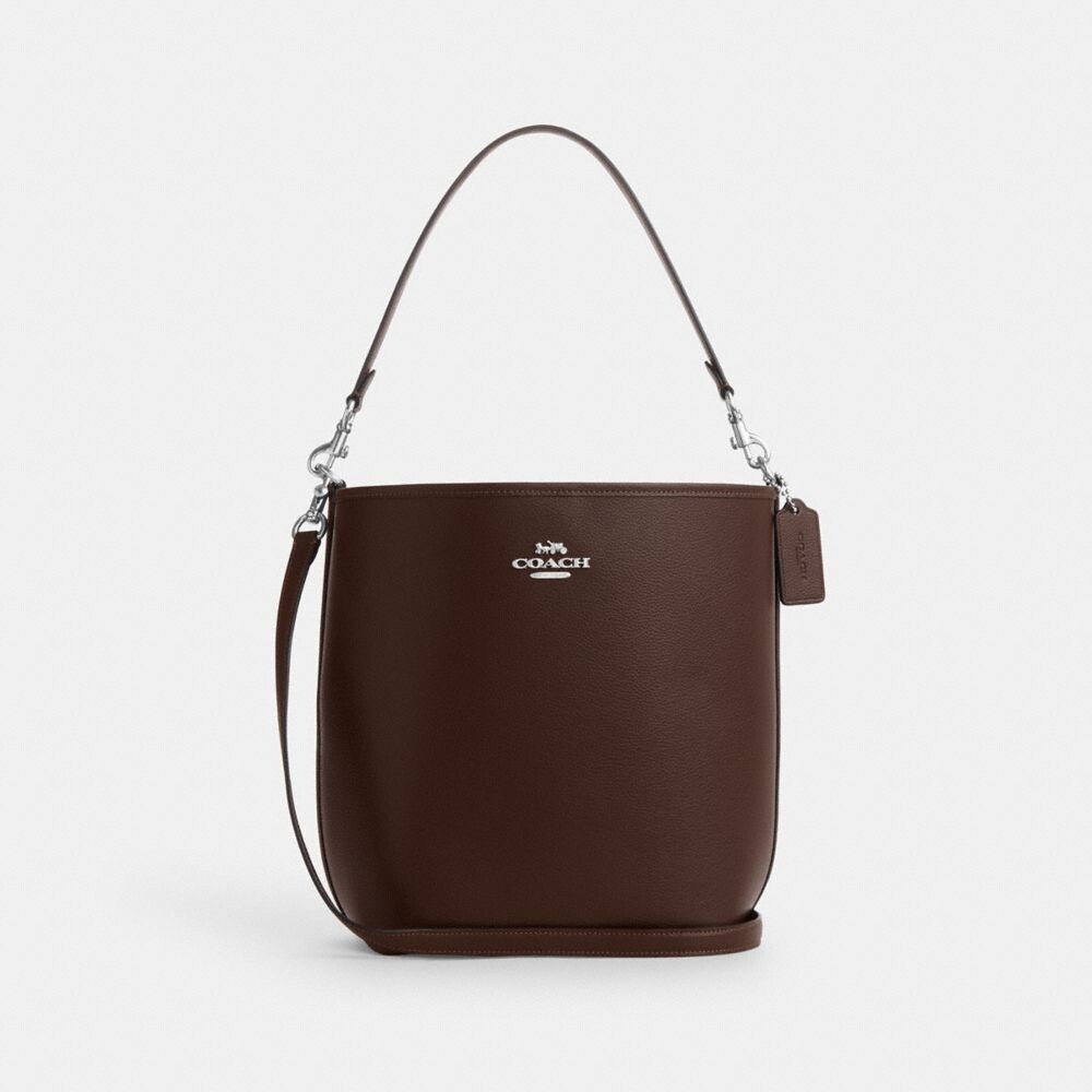 

Городская большая сумка-ведро COACH, цвет silver/maple, Серебристый, Городская большая сумка-ведро COACH, цвет silver/maple
