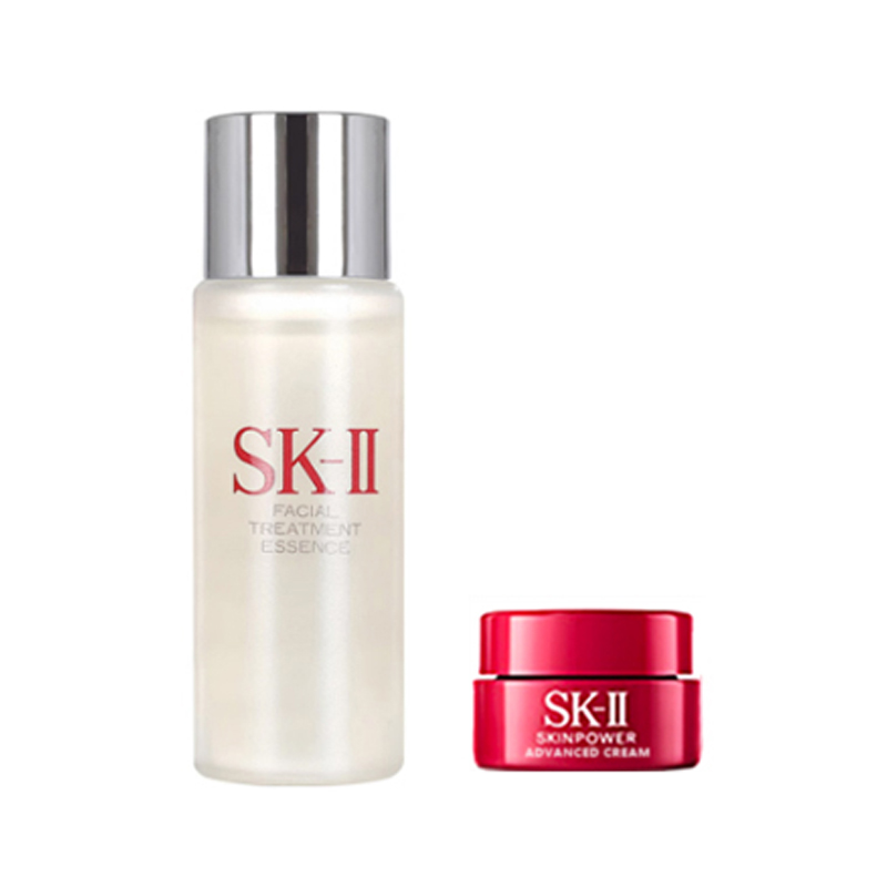 Набор косметических средств SK-II: эссенция для лица Facial Treatment Essence + крем Skinpower Advanced, 30 мл + 2,5 г