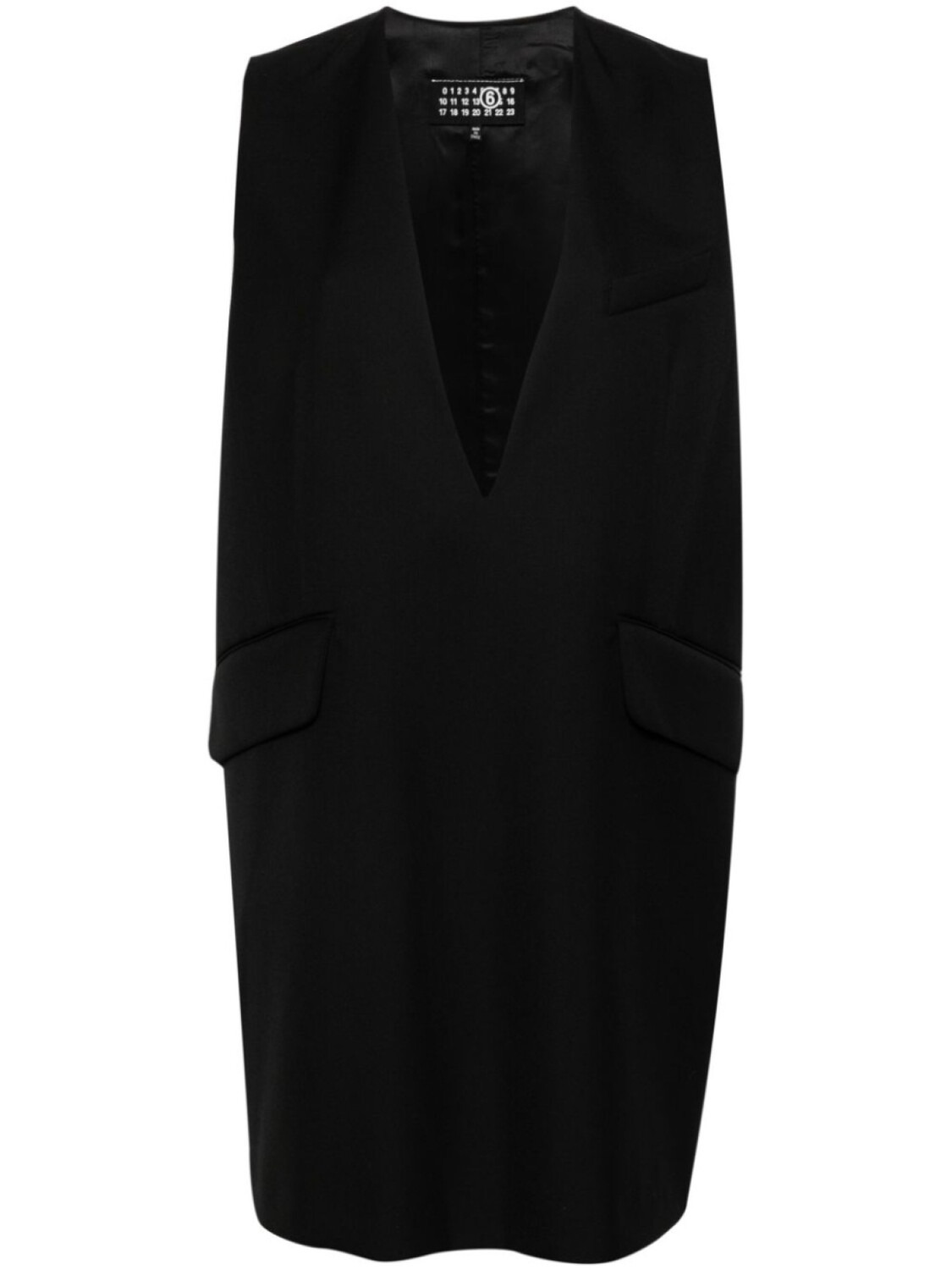 

MM6 Maison Margiela твиловое платье мини с логотипом, черный
