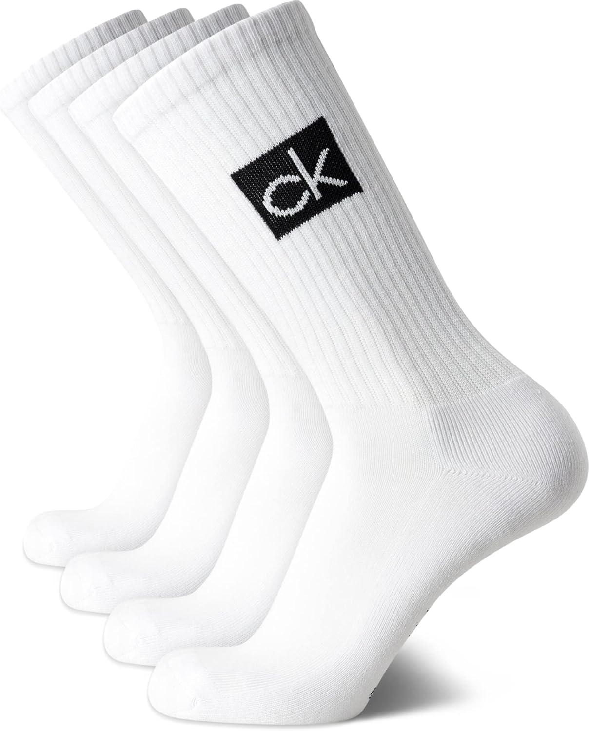 

Мужские носки Calvin Klein Crew - 4 пары спортивных носков из хлопковой смеси Cushion Comfort до середины голени для мужчин (размеры 7-12), White