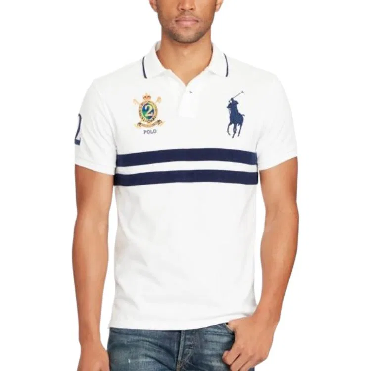 Поло Polo Ralph Lauren Big Pony Slim Fit белое — фото 3
