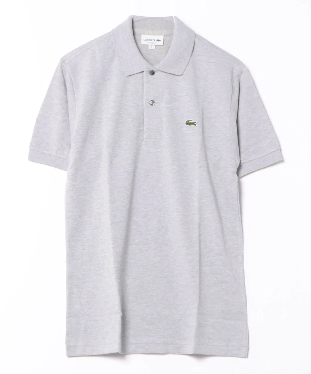 Полочная рубашка Lacoste L.12.12 в сером меланже, классический крой