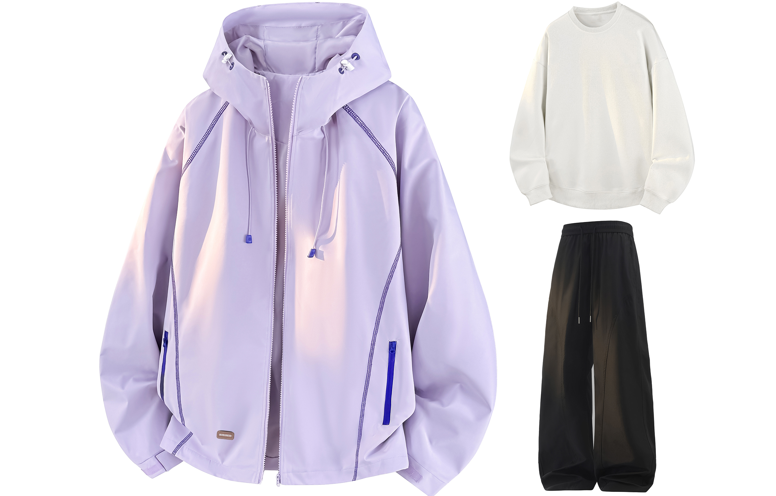 

Ветровка Unisex WARRIOR, фиолетовый+белый+черный[free diy badge]