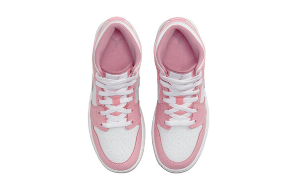 Кроссовки (GS) Air Jordan 1 Mid 'Valentine's Day', цвет coral chalk/desert berry/white — фото 4