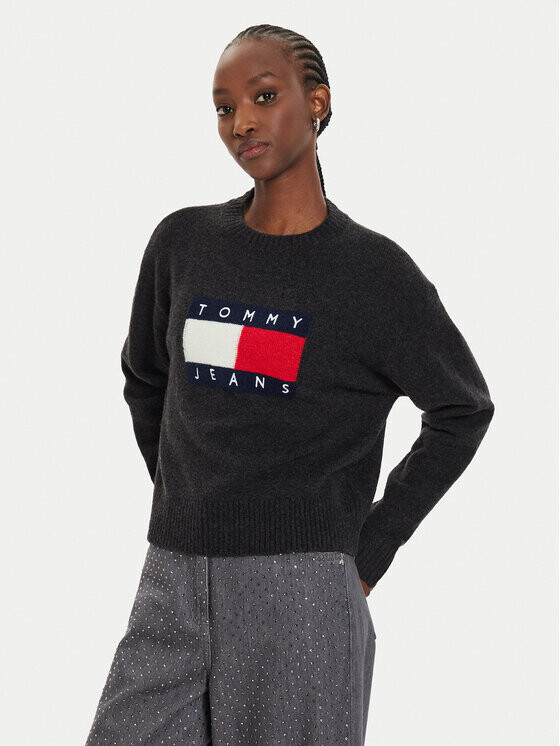 

Свитер свободного кроя Tommy Jeans, черный