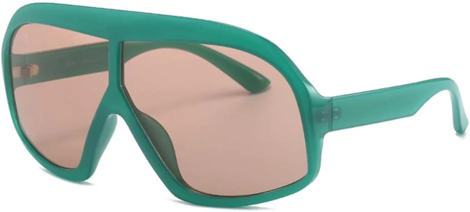 

Большие цельные солнцезащитные очки для женщин, большие солнцезащитные очки-щитки для мужчин, очки для защиты от УФ-излучения для активного отдыха MTZJH, Green Tea