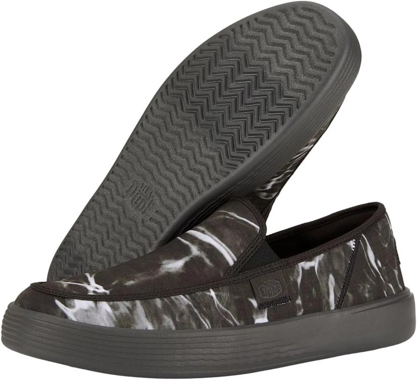 Кроссовки Hey Dude Sunapee Mossy Oak Elements Mens Slip On Comfortable Lightweight, Black — фото 3