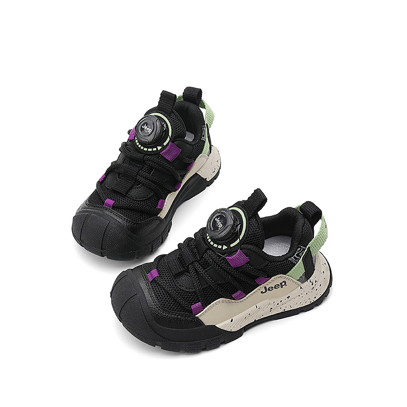 Низкие детские повседневные кроссовки Kids' Jeep черно-коричневые, Abyss Black/Milk Tea Brown — фото 4